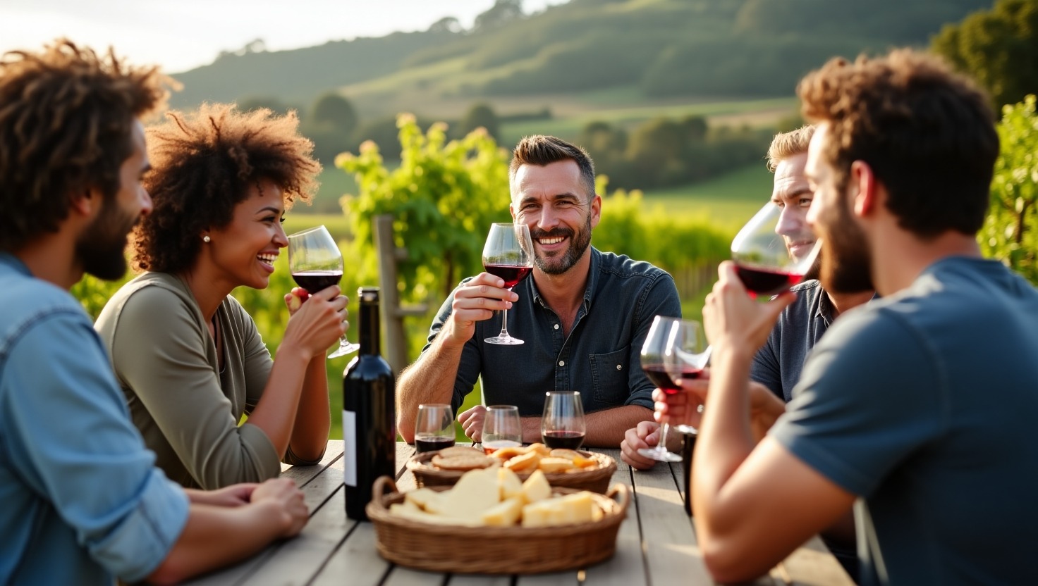 A group enjoying a wine tasting