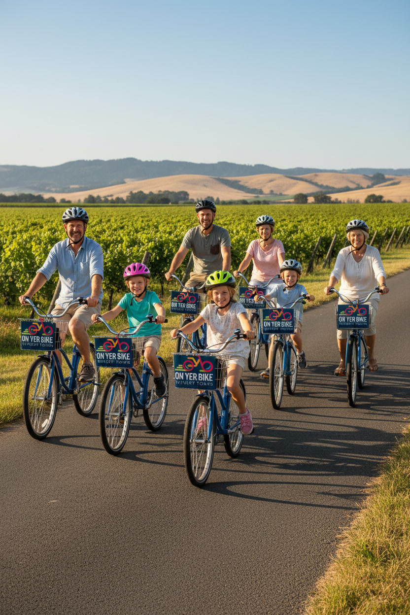 family on bikes