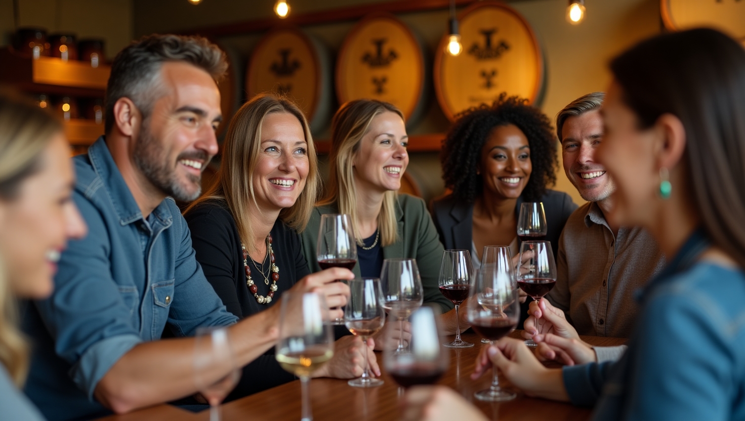 A group enjoying a wine tasting