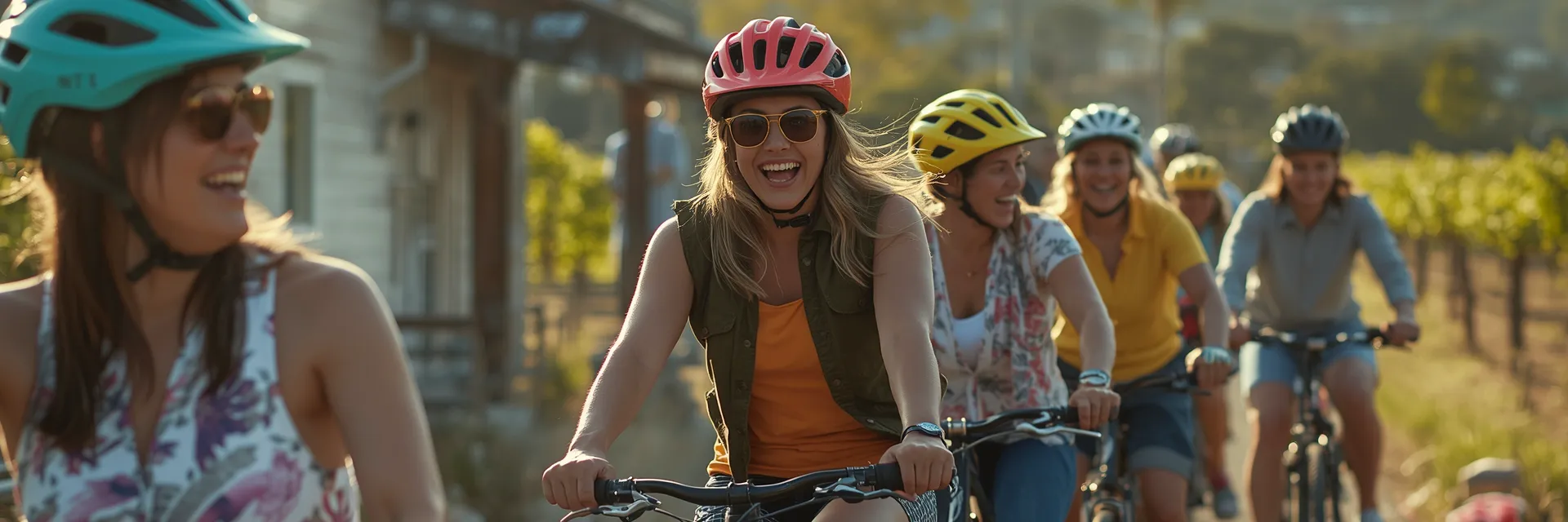 Ladies riding around local wineries in Hawke's Bay